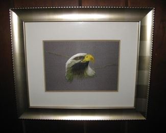 Silk thread framed eagle