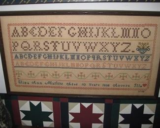 Alphabet sampler, Aurora IL., 1838