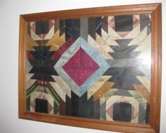 framed antique quilt