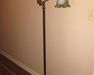 Brass and marble parrot lamp