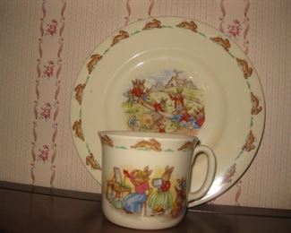 Bunnykins plate and cup set