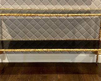 Item 54:  Marble and Gold Console Table - 57.5"l x 15"w x 34"h:  $1145