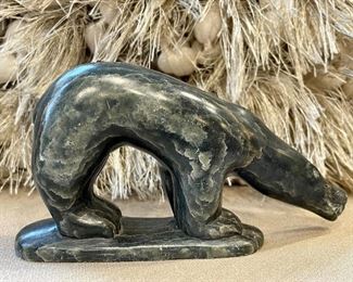 Item 64:  Vintage Samson Kingalik Inuit Soapstone Bear - 5" x 2.75": $175