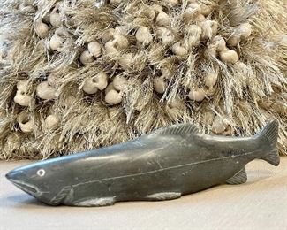 Item 65:  Vintage Carved Inuit Salmon - 8" x 2":  $125