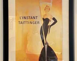 Item 88:  L'Instant Taittinger Framed Print - 34" x 43.5":  $245