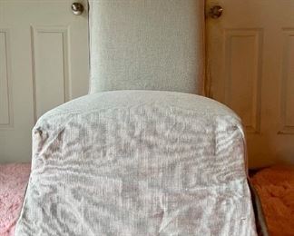 Item 112:  Lilian August Slipcovered Chair - 21.5"l x 18"w x 44.5"h:  $175