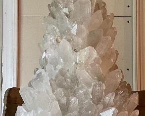 Item 119:  Rare and Beautiful Kathryn McCoy (McCoy Design) Quartz Lamp with Gilt Base - 34":  $925