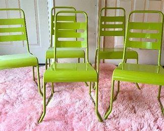 Item 121:  (5) The Land of Nod Metal Chairs - 14"l x 10.5"w x 28.5"h:  $50 each