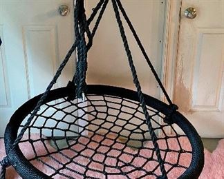 Item 127:  Round Spider Web Platform Net Swing:  $35