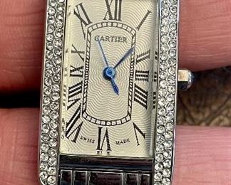 Item 185:  Cartier Style Tank Americaine Watch: $295