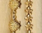 Item 170:  14K Gold Shell Bracelet:    $295                                   Item 171:  14K Gold Flower Bracelet: SOLD