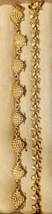 Item 170:  14K Gold Shell Bracelet:    $295                                   Item 171:  14K Gold Flower Bracelet: SOLD