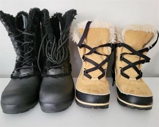 Item 203:  Hunter Boots (left - size 8):  SOLD                                            Item 204:  Sorel Boots (right):  SOLD