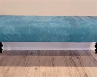 Item 232:  Aqua Upholstered Bench - 50"l x 19"w x 17.5"h:  $145