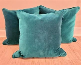 Item 262:  Lot of Velvet Down Pillows - 24" x 24":  $42