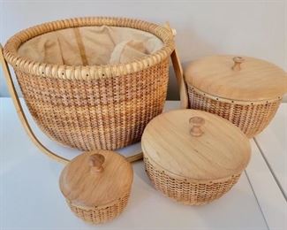 Item 257:  Nantucket Nesting Baskets:  $62                                               Largest - 10" x 6"