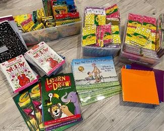 Assorted Markers, Crayons, Coloring Books, Journals, etc.  Make an appointment to shop today!  