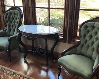 Victorian Gentleman and Lady’s chairs
