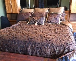 King bed with storage, lights and shelf   