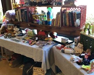 Nice children’s books, toys, and new stuffed animals. Come fill your gift closet. 
