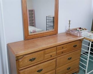 wood dresser and mirror