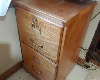 wood locking file cabinet