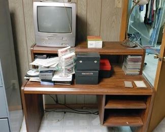 vintage desk, office stuff
