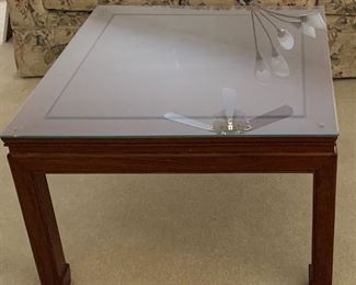 Rosewood Made in Hong Kong Coffee Table and Matching End Table