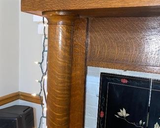 quarter sawn oak antique mantle