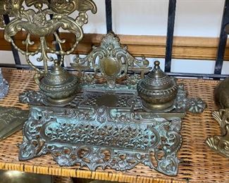 antique double ink well