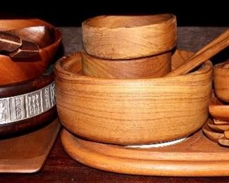 Vintage Teak Salad Bowl Set