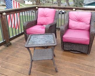 PATIO CHAIRS AND TABLE