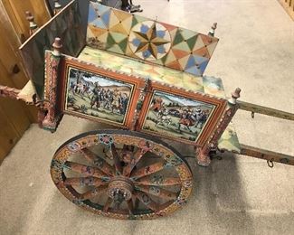 folk art goat cart from Italy Mid Century