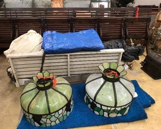 stain glass light fixtures antique