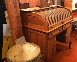 antique oak roll top desk