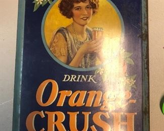 antique crush advertising sign orange