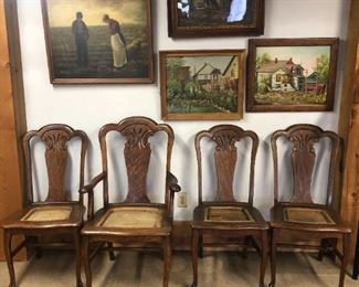 oak antique chairs antique artwork