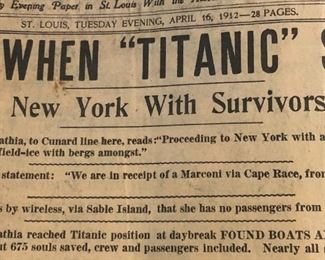 april 16 1912 titanic newspaper
