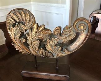 $42 / Decorative gold / verde centerpiece. 20.5" wide x 18" tall .  TO PURCHASE, TEXT 404-771-6060.