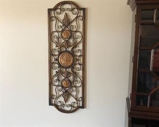 $45 / Beautiful, burnished metal wall medallion. Measure: 40" tall x 14.25" wide  TO PURCHASE, TEXT 404-771-6060