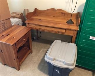 Pine Desk $135 and Nightstand $50. TO PURCHASE, TEXT 404-771-6060.