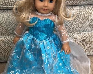 $75 / American Girl doll 2014 in Frozen dress. 18" tall. TEXT 404-771-6060 to PURCHASE