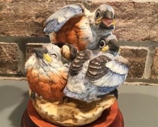 Baby birds porcelain figurine