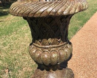 1of a pair of large concrete urns 