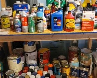 Variety of paint and car supplies