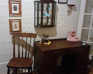 Antique Desk and Wall Curio