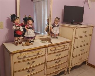 French Provincial Dresser and Chest of Drawers -- 
