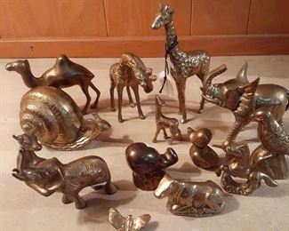 Set of vintage solid brass figurines