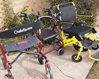 Walkers and Air Hawk mobility chair (works great and comes with spare battery)