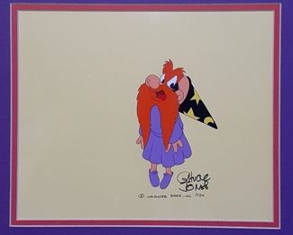 Vintage Yosemite Sam animation cel, signed by Academy Award-winning animator, Chuck Jones